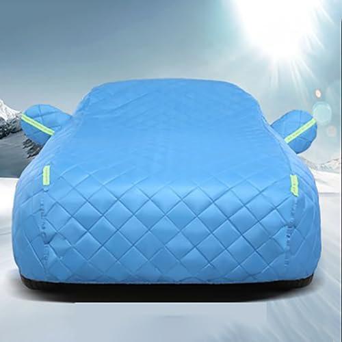 Autoabdeckung Vollgarage für VW UP 2011-2020, Komplette Abdeckungen Außen Abdeckplane Eisschutzfolien Faltbare Gegen Schnee Frost Wasserdicht Autoplanen Garagen Außenzubehör,E/Blue