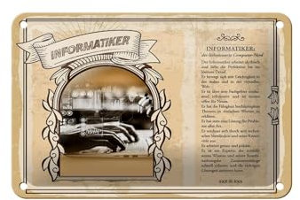FEMER Blechschild Berufe 18x12cm Informatiker Computer Nerd Dekoration
