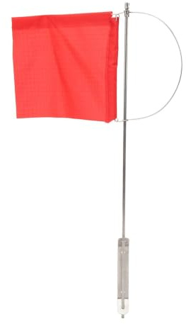 Headerbs Windanzeiger Marine-Mastflagge, Windanzeiger-Flagge, Monotypes Marine-Mastflagge, Windanzeiger, Edelstahl, Rote Bootsflagge für Segelboot-Yacht (140 x 120 mm / 5,51 x 4,72 Zoll)