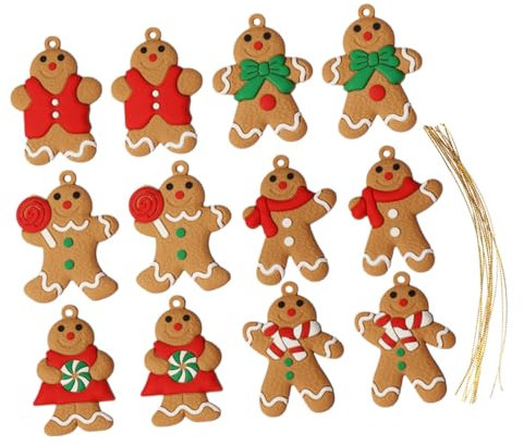 Warmhm 12St Weihnachtsbaum-Anhänger Festival-Wanddekoration Christbaumschmuck weihnachtsdeko Lebkuchenmann Foto-Requisiten Weihnachtsanhänger Weihnachten Baby Dekorationen schmücken