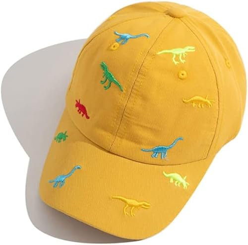 2-6 Jahren Sommer Kinder Baseball Cap Dinosaurier Baseballmütze Kappe Snapback Baumwolle Sonnenhut Outdoor Hut Verstellbare Baseballkappe für Junge Mädchen Baby Golf Cap Sport Mütze Anti-UV Sommerhut