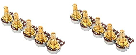 HEMOTON 10stücke Ohm Gitarrenpotentiometer Für Elektrische Gitarren Audio Goldfarbe Ersetzen Von Lautstärke Und Toneinstellungen