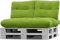 normani Palettenkissen Set Sofa Sitzkissen wasserdicht mit Rückenkissen Outdoor Palettenauflagen (Sitzkissen Gesteppt 120x80) Farbe Lime