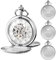 TREEWETO Herren Taschenuhr Personalisiert Gravur Taschenuhr mit Kette Klassische Jahrgang Mechanische Geschenke Geschenk zum Hochzeit Trauzeugen Bräutigam Bester Mann, Schwarzk, Silber