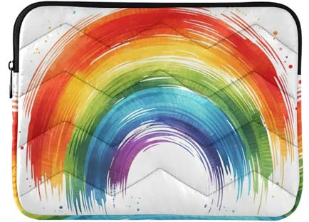 Housse pour ordinateur portable 13,5 Motif arc-en-ciel sur blanc 14