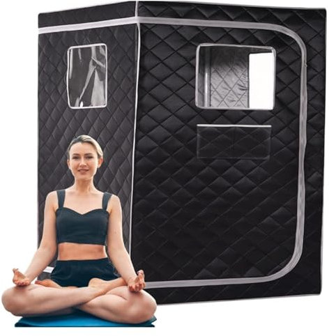 AIRYSSFU Infrarot-Saunadecke 2-Personen-Saunazelt, tragbares Sauna-Heimsauna-Set, Zwei-Personen-Ganzkörper-Spa mit großem Raum ohne Dampf zur Entspannung zu Hause(2 People Tent Green_1)