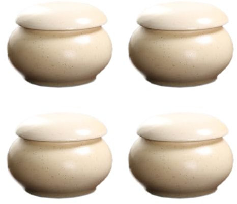 Whakano 1 Stück Luftdichtes Keramikglas Keramikdose Mini-teedose,Aufbewahrungsbehälter Mit Deckel,Reisebehälter Creme Unterbehälter,für Lippenbalsam Halter Mini-Kunsthandwerk,Beige,XS