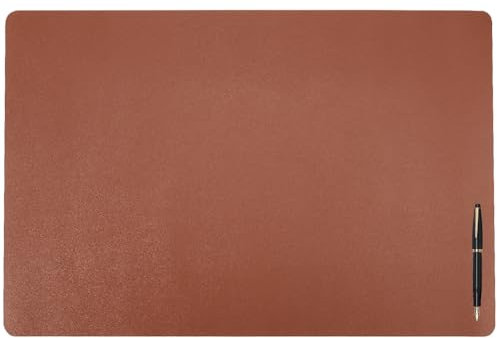 CREATCABIN Leather Desk Pad Protector Large Mouse Pad Non-Slip Desk Mat Laptop Desk Pad Waterproof Writing Pad PU Leather Rectangle Desk Cover Easy Clean for Office Home Chocolate 23.6x15.7Inch