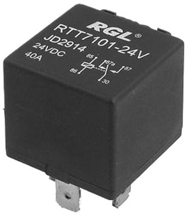 Lot de 5 relais de voiture for camion, automobile, DC 24 V, 40 A, 1 NO, 1 NC, 5 broches, prise de rail 15 mm