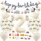 Bagger Geburtstag Deko 2 Jahre Junge - Baustelle Luftballons und Happy Birthday Girlande Auto Tortendeko, Baufahrzeug Geburtstagsdeko für Kindergeburtstag Party Dekoration