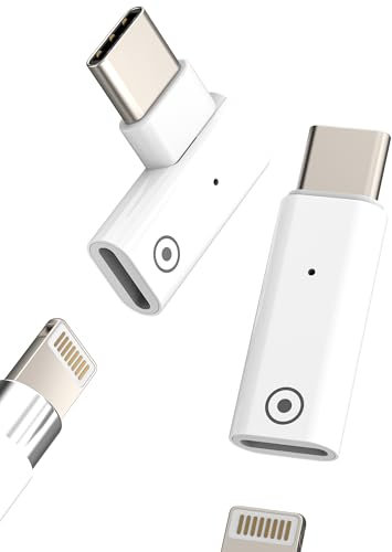 Adaptador USB C Male a Lightning Hembra para Apple Pencil(2 Pack) para iPhone Certificado MFI Charge Adapter para iPad Tipo C Cargador Conversor Generacion 1st Generación Lapiz Conector Accesorios