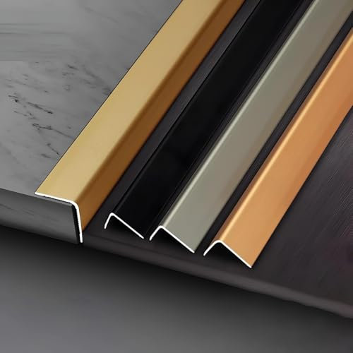 Coayuou Aluminium-Eckschutzleiste 100cm* 3 Stück Wandschutz Wand Leisten Gegen Abnutzung Eckschienen Kantenschutz Für Wand- Und Möbelecken, Flexibel Einsetzbar(Gold,20 * 20mm)