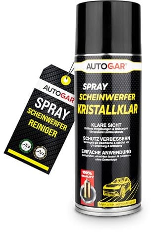 AUTOGAR® Scheinwerfer KRISTALLKLAR Spray 400 ml – Für Matte & vergilbte Kunststoffscheinwerfer – Mit UV-Schutz & klarlackähnlicher Versiegelung – Sicht & Optik professionell auffrischen