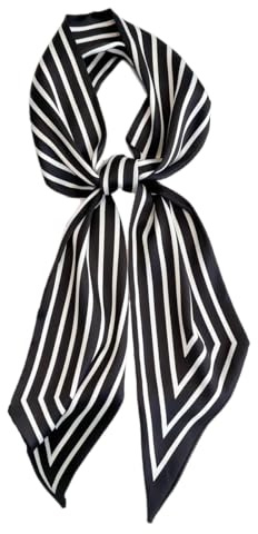 GIMIRO Satin Seidenschal 148 x 13,5 cm Krawatte Double Layer Bund für Blazer, Mantel, Kleid