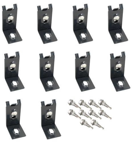 Galaflor - 10x Wandhalter Anthrazit für Doppelstabmatten - Zaunanschluss | Wandanschlusswinkel für Gittermattenzaun - Set zur Befestigung an Mauer & Hauswand - 60x40 mm Zaunhalter inkl. Schrauben