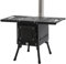 Hornillo de camping al aire libre plegable de leña con chimenea de acero al carbono, estufa de leña portátil para jardín, pesca, barbacoa, duradera, eficiente, antideslizante, bandeja recolectora de