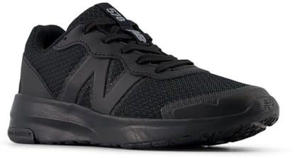 New Balance Kids 578v1 Bungee Lace with Top Strap Shoes, Black/Black, 6