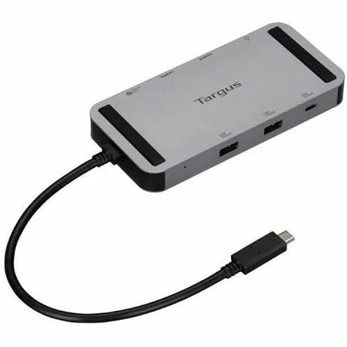 Targus DOCK429GL - Base móvil USB 4 de Doble Video, Paso de 140 W, HDMI Dual 4K, único 8K, estación de Acoplamiento USB-C para Windows, MacBook y Thunderbolt