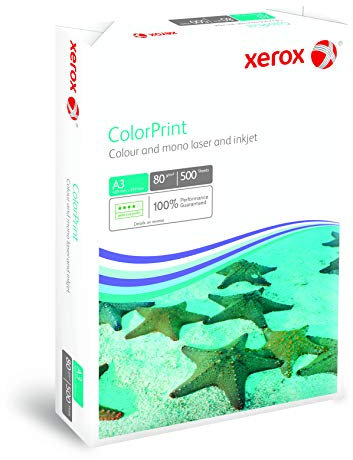 Xerox 003R95249 Premium Farblaser-Papier Druckerpapier DIN A3, 80 g/m², 500 Blatt pro Pack, weiß