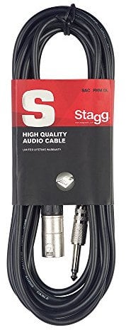 Stagg SAC3PXM DL - Cable XLR macho a Jack 6,3 mm, para Micrófono, Color Negro