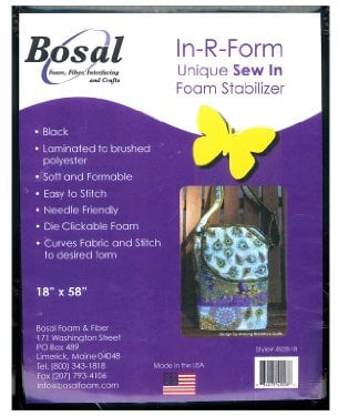 Bosal In R-Form Nähen, 45,7 x 147,3 cm, Schwarz
