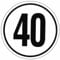 Geschwindigkeitsaufkleber 40 km/h, Ø 200 mm, Deutschland