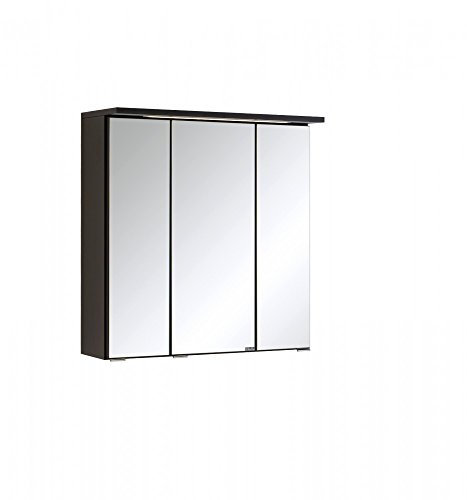 Held Möbel 009.1.0042 3D Spiegelschrank 60, Holzwerkstoff, graphitgrau, 20 x 60 x 66 cm