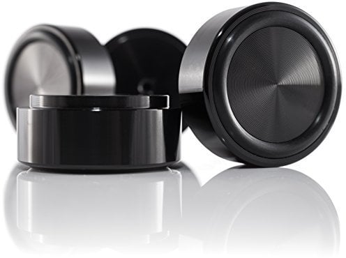 Hifi Lab Piedi in alluminio solido 39x17 Alu Audio Recinzione Piedi Argento Assorbitore 4x