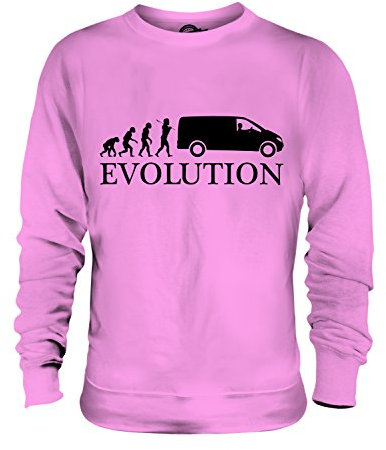 Candymix Guidatore di Van Evoluzione Umana Unisex Uomo Donna Felpa, Taglia Medium, Colore Rosa