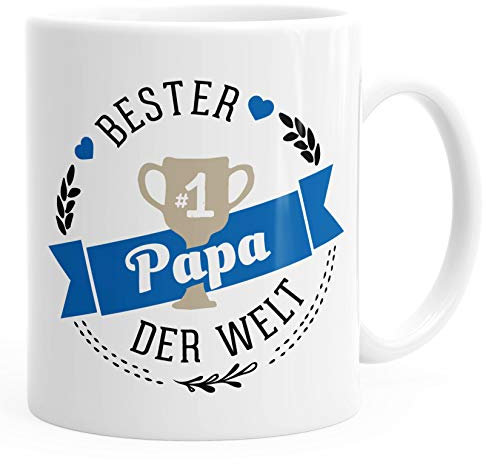 Kaffee-Tasse bester Papa der Welt Geschenk für Papa MoonWorks® weiß unisize