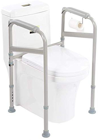Bastidores de Seguridad para Inodoros, Altura Ajustable Soporte de Seguridad, Reposabrazos WC para Mayores, Pasamanos para Discapacitados, Ayuda para el Baño