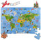 World Map Floor Puzzles With Extra Thick Pieces - Fun & Educational Map Of The World Jigsaw Puzzle, Includes 48 Pieces