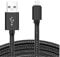 NWNK13® Compatible for Huawei P smart 2019 black 3m Micro USB Charging & Sync cord Fast Charge USB to Micro USB Cable Lead Nylon Braided