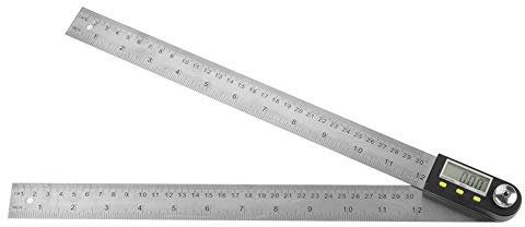 Goniometro Digitale 2 in 1 Angle Finder 0-300mm 360 ° in acciaio inox Goniometro elettronico Goniometro Gauge Righello Display LCD con funzione di blocco