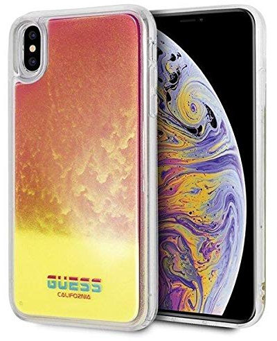 Guess, Hülle für das iPhone XS Max. Pinke GUHCI65GLCPI Hard case California Glow in The Dark