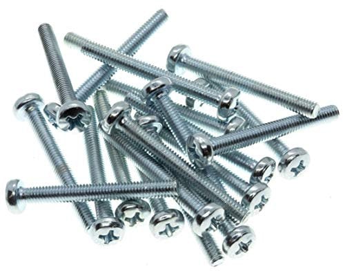 M5 (5mm x 50mm) Phillips Pan Head Machine Screws Steel (Pack of 20) DIN 7985