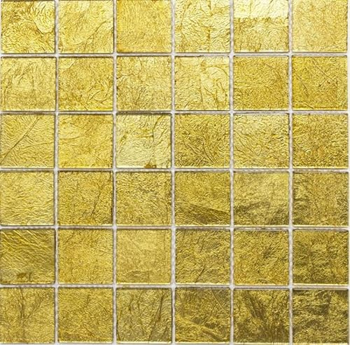 Glasmosaik gold Mosaikfliese Struktur Fliesenspiegel Küche Duschwand MOS120-0746