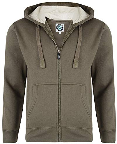 Kam Big & Tall Khaki Green Zip Through Hoodie - Men's