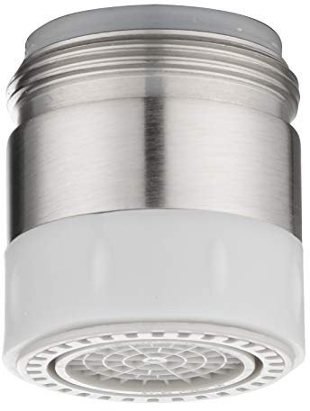 Tecmolog Messing Wasserhahn-Luftsprudler mit Silikonspitze, M24 Außengewinde zwei unterschiedliche Wasserdruchflüsse Wassersparender Strahlregler,Nickel gebürstet, AFA013NA