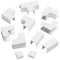 Multipacco di accessori per canalina elettrica D-Line 25 x 16 mm, Unisci più pezzi di canalina D-Line 25 x 16 mm, Multipacco di accessori da 11 pezzi - Bianco