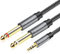 POSUGEAR 3.5mm to 6.3mm Mono Cable 1m, 1/4 to 1/8 Inch Male to Male Audio Splitter Nylond Braid and Gold-Plated Cable, Digital Interface Instrument for Mixer, Audio Recorder, Guitar, Amplifier