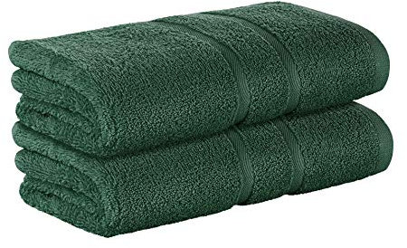 StickandShine 2er Set Premium Frottee Handtuch 50x100 cm in dunkelgrün in 500g/m² aus 100% Baumwolle