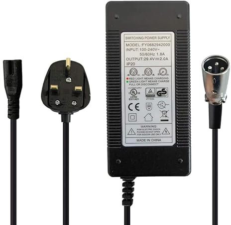 aunstarwei Mobility Lithium Battery Charger, 29.4V 24V 2A Quality Mobility Wheelchair Lithium Battery Charger, Power Adapters XLR Connector