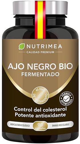 Ajo Negro | Fermentado BIO | 250 mg | 90 Cápsulas Veganas | Extracto Biológico Estandarizado en S-alilcisteína | Favorece la Circulación Sanguínea | Antioxidante Natural | Nutrimea
