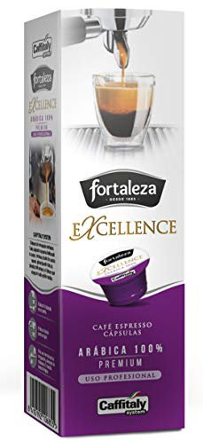 CAFÉ FORTALEZA Cápsulas de Café Compatibles con Caffitaly Pack 8x10 (80Uds) – Cápsulas Excellence 100% Arábica Intensidad Media – Cápsulas de Café Familia Intensos Formato Estándar - Aroma Cítrico