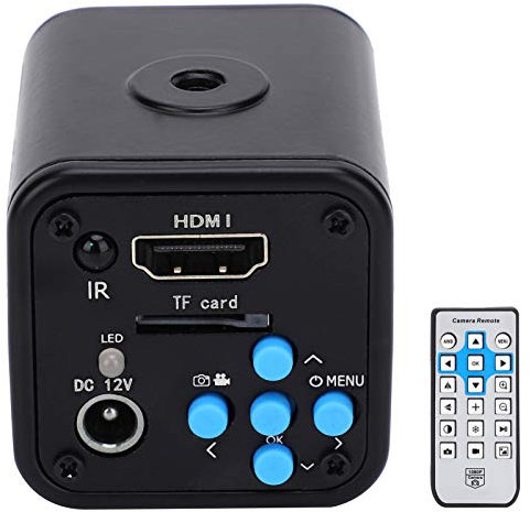 Caméra industrielle, Full HD 16MP 2K 1080P 60FPS Microscope Microscope vidéo industriel caméra HDMI sortie loupe pour puce de mémoire TF, réparation de téléphone(UE)