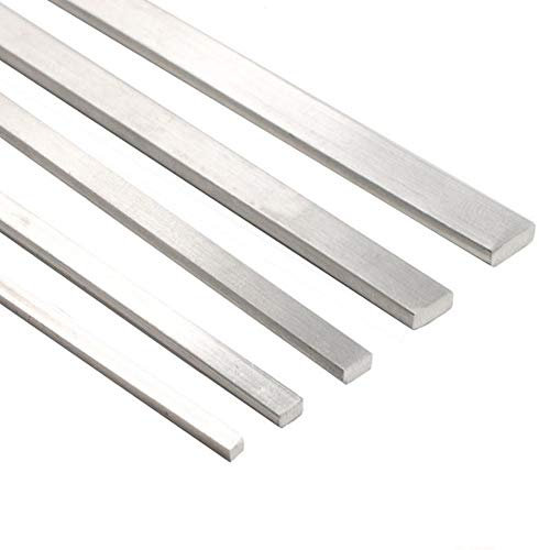 Alambre rectangular de plata de ley, alambre rectangular de plata 925, alambre plano, anillo en blanco, puño en blanco, longitud 100 mm, accesorios de joyería (5 x 1 mm (100 mm), Plata de ley