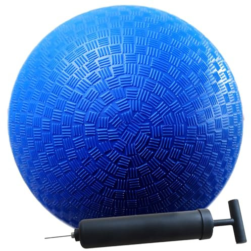 AppleRound 8.5 Inch Playground Ball with Air Pump, Pack of 1 Ball with 1 Pump, Official Size for Dodge Ball, Handball, Camps and Schools (Blue)