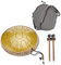 Steel Tongue Drum, 14 Zoll 15 Tone Ätherische Trommel, Anfänger Full Range Percussion Drum, Steel Pan Töne Schlaginstrument Hand Pan Drum Zungentrommel mit Trommelschlägeln und Tragetasche