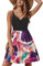 STYLEWORD Women's V Neck Floral Spaghetti Strap Summer Dress Patchwork Casual Sundress with Pockets(Floral26,Medium)